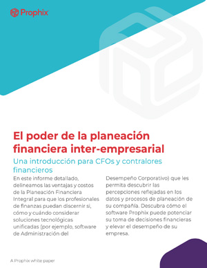 Portada del documento: El Poder de la Planeación Financiera Inter-Empresarial. Documento en un fondo blanco con una diagonal de color verde-aqua en la parte superior.